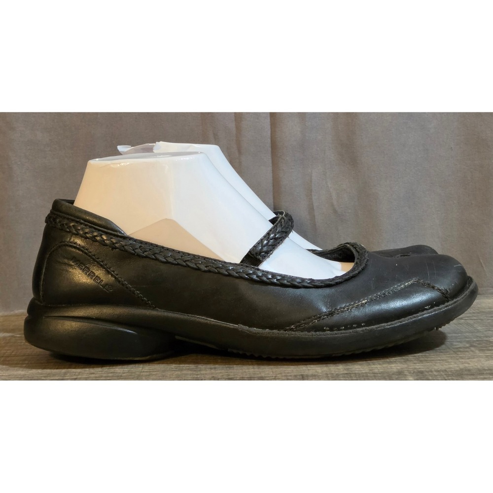 Merrell Tetra Sprite Leather Mary Jane Flats Womens Size 9.5 Black